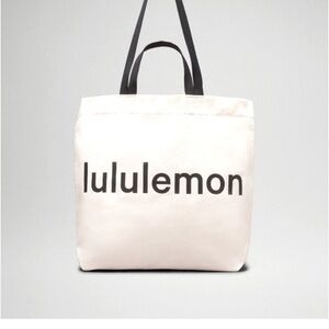 NEW and Sold Out lululemon Canvas Natural and Black Tote Bag 17L